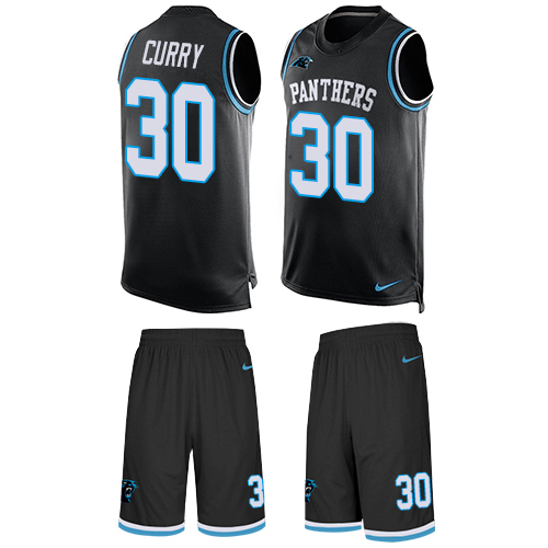 Men's Limited Stephen Curry Nike Jersey Black - #30 Tank Top Suit NFL Carolina Panthers